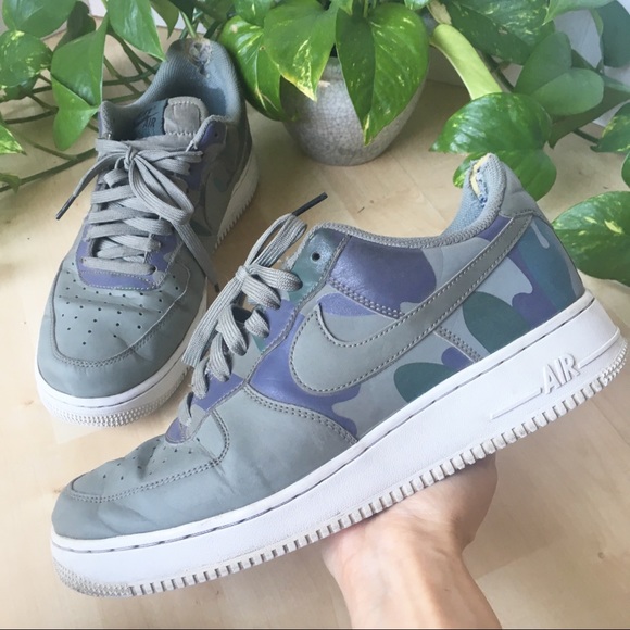 Nike Other - NIKE Air Force 1 One Low Top Camo Green Grey 9